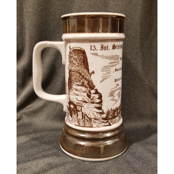 13th Int Steinwaldwandertag 1984 Stein Mug German Lebenshilfe Birds Weibenstein - Picture 1 of 7